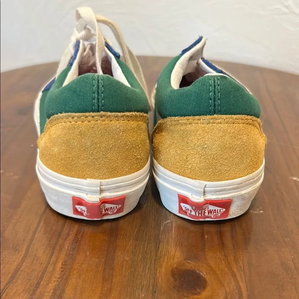 Kids Blue and Green Suede Vans